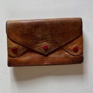 Source Unknown Brown Wallet with Red Accents